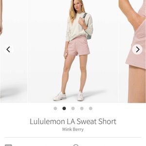 Lululemon LA Sweat shorts in Pink  Confetti